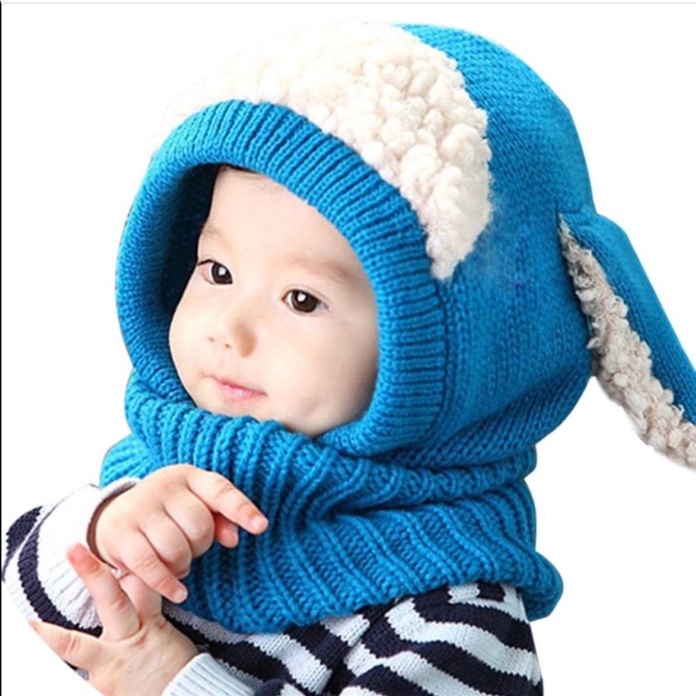 Adorable warm winter bunny children hat